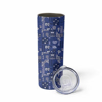 Blue Samoa Manuia Le Kerisimasi Skinny Tumbler Pacific Patchwork Xmas Vibes - Polynesian Pride