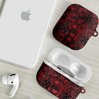 Dark Samoa Manuia Le Kerisimasi AirPods Case Pacific Patchwork Xmas Vibes - Polynesian Pride