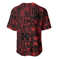 Dark Samoa Manuia Le Kerisimasi Baseball Jersey Pacific Patchwork Xmas Vibes LT9 - Polynesian Pride