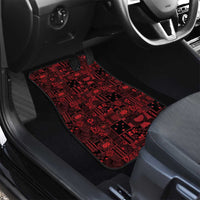 Dark Samoa Manuia Le Kerisimasi Car Mats Pacific Patchwork Xmas Vibes - Polynesian Pride