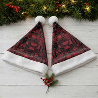 Dark Samoa Manuia Le Kerisimasi Christmas Santa Hat Pacific Patchwork Xmas Vibes - Polynesian Pride