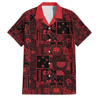 Dark Samoa Manuia Le Kerisimasi Family Matching Off Shoulder Maxi Dress and Hawaiian Shirt Pacific Patchwork Xmas Vibes - Polynesian Pride