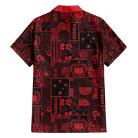 Dark Samoa Manuia Le Kerisimasi Family Matching Off Shoulder Maxi Dress and Hawaiian Shirt Pacific Patchwork Xmas Vibes - Polynesian Pride