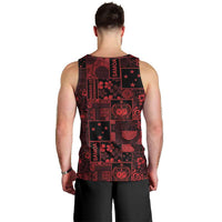 Dark Samoa Manuia Le Kerisimasi Men Tank Top Pacific Patchwork Xmas Vibes - Polynesian Pride