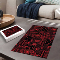 Dark Samoa Manuia Le Kerisimasi Puzzle Pacific Patchwork Xmas Vibes - Polynesian Pride