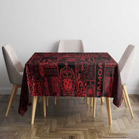 Dark Samoa Manuia Le Kerisimasi Tablecloth Pacific Patchwork Xmas Vibes - Polynesian Pride