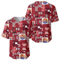 Tahiti Oaoa I Teie Noera Baseball Jersey Pacific Patchwork Xmas Vibes - Polynesian Pride