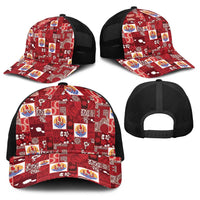 Tahiti Oaoa I Teie Noera Baseball Net Cap Pacific Patchwork Xmas Vibes LT9 - Polynesian Pride