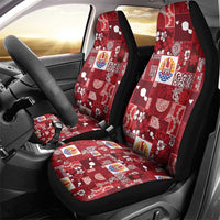 Tahiti Oaoa I Teie Noera Car Seat Cover Pacific Patchwork Xmas Vibes - Polynesian Pride