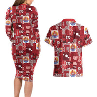Tahiti Oaoa I Teie Noera Couples Matching Long Sleeve Bodycon Dress and Hawaiian Shirt Pacific Patchwork Xmas Vibes LT9 - Polynesian Pride