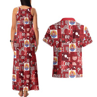 Tahiti Oaoa I Teie Noera Couples Matching Tank Maxi Dress and Hawaiian Shirt Pacific Patchwork Xmas Vibes - Polynesian Pride