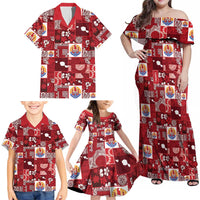 Tahiti Oaoa I Teie Noera Family Matching Off Shoulder Maxi Dress and Hawaiian Shirt Pacific Patchwork Xmas Vibes - Polynesian Pride