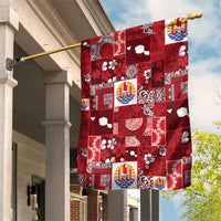 Tahiti Oaoa I Teie Noera Garden Flag Pacific Patchwork Xmas Vibes - Polynesian Pride