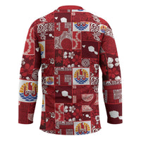 Tahiti Oaoa I Teie Noera Hockey Jersey Pacific Patchwork Xmas Vibes - Polynesian Pride
