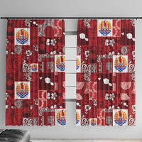 Tahiti Oaoa I Teie Noera Window Curtain Pacific Patchwork Xmas Vibes - Polynesian Pride