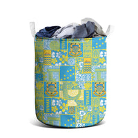 Tuvalu Manuia te Kilisimasi Laundry Basket Pacific Patchwork Xmas Vibes - Polynesian Pride