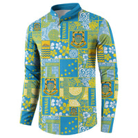 Tuvalu Manuia te Kilisimasi Button Sweatshirt Pacific Patchwork Xmas Vibes - Polynesian Pride