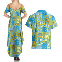 Tuvalu Manuia te Kilisimasi Couples Matching Summer Maxi Dress and Hawaiian Shirt Pacific Patchwork Xmas Vibes LT9 - Polynesian Pride