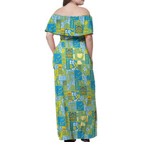 Tuvalu Manuia te Kilisimasi Family Matching Off Shoulder Maxi Dress and Hawaiian Shirt Pacific Patchwork Xmas Vibes LT9 - Polynesian Pride