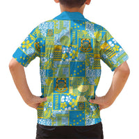Tuvalu Manuia te Kilisimasi Family Matching Off Shoulder Short Dress and Hawaiian Shirt Pacific Patchwork Xmas Vibes LT9 - Polynesian Pride