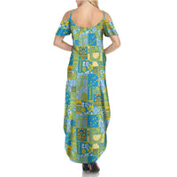 Tuvalu Manuia te Kilisimasi Family Matching Summer Maxi Dress and Hawaiian Shirt Pacific Patchwork Xmas Vibes LT9 - Polynesian Pride