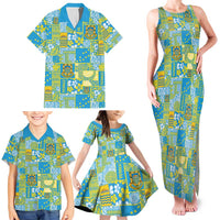 Tuvalu Manuia te Kilisimasi Family Matching Tank Maxi Dress and Hawaiian Shirt Pacific Patchwork Xmas Vibes LT9 - Polynesian Pride
