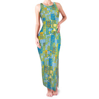 Tuvalu Manuia te Kilisimasi Family Matching Tank Maxi Dress and Hawaiian Shirt Pacific Patchwork Xmas Vibes LT9 Mom's Dress Green - Polynesian Pride