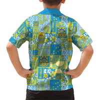 Tuvalu Manuia te Kilisimasi Kid Hawaiian Shirt Pacific Patchwork Xmas Vibes - Polynesian Pride