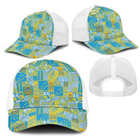 Tuvalu Manuia te Kilisimasi Mesh Trucker Cap Pacific Patchwork Xmas Vibes LT9 - Polynesian Pride
