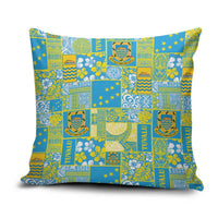 Tuvalu Manuia te Kilisimasi Pillow Cover Pacific Patchwork Xmas Vibes - Polynesian Pride