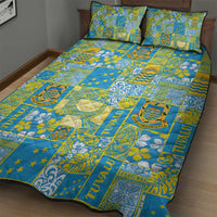 Tuvalu Manuia te Kilisimasi Quilt Bed Set Pacific Patchwork Xmas Vibes - Polynesian Pride
