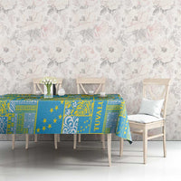 Tuvalu Manuia te Kilisimasi Tablecloth Pacific Patchwork Xmas Vibes - Polynesian Pride