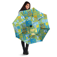 Tuvalu Manuia te Kilisimasi Umbrella Pacific Patchwork Xmas Vibes - Polynesian Pride