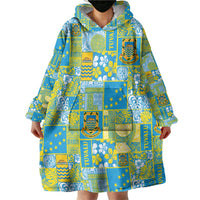 Tuvalu Manuia te Kilisimasi Wearable Blanket Hoodie Pacific Patchwork Xmas Vibes - Polynesian Pride