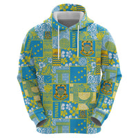 Tuvalu Manuia te Kilisimasi Zip Hoodie Pacific Patchwork Xmas Vibes - Polynesian Pride