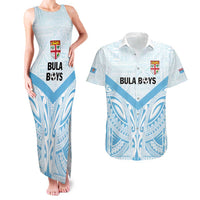 Fiji Football Custom Couples Matching Tank Maxi Dress and Hawaiian Shirt Bula Boys Go Champions LT9 Blue - Polynesian Pride