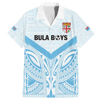 Fiji Football Custom Family Matching Long Sleeve Bodycon Dress and Hawaiian Shirt Bula Boys Go Champions LT9 Dad's Shirt - Short Sleeve Blue - Polynesian Pride