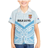 Fiji Football Custom Family Matching Mermaid Dress and Hawaiian Shirt Bula Boys Go Champions LT9 Son's Shirt Blue - Polynesian Pride