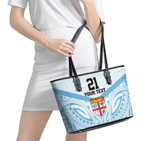 Fiji Football Custom Leather Tote Bag Bula Boys Go Champions
