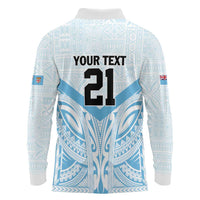 Fiji Football Custom Long Sleeve Polo Shirt Bula Boys Go Champions