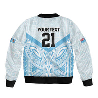 Fiji Football Custom Sleeve Zip Bomber Jacket Bula Boys Go Champions LT9 - Polynesian Pride