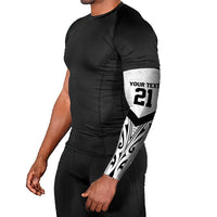 New Zealand Football Custom Arm Sleeves All White Fern Go Champions - Polynesian Pride
