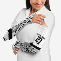 New Zealand Football Custom Arm Sleeves All White Fern Go Champions - Polynesian Pride