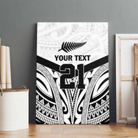 New Zealand Football Custom Canvas Wall Art All White Fern Go Champions