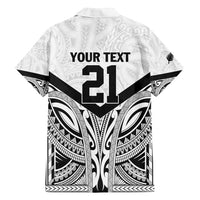 New Zealand Football Custom Family Matching Off Shoulder Short Dress and Hawaiian Shirt All White Fern Go Champions LT9 - Polynesian Pride