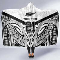 New Zealand Football Custom Hooded Blanket All White Fern Go Champions