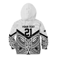 New Zealand Football Custom Kid Hoodie All White Fern Go Champions