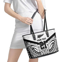 New Zealand Football Custom Leather Tote Bag All White Fern Go Champions