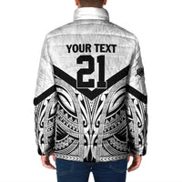 New Zealand Football Custom Padded Jacket All White Fern Go Champions - Polynesian Pride