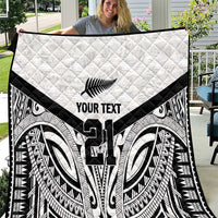 New Zealand Football Custom Quilt All White Fern Go Champions